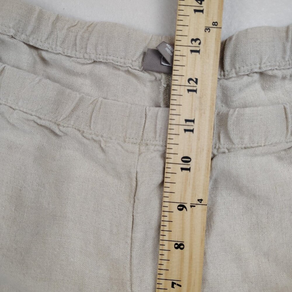 J. Jill Linen Wide Leg Pants Womens XL Beige Cropped Capri - Picture 6 of 6